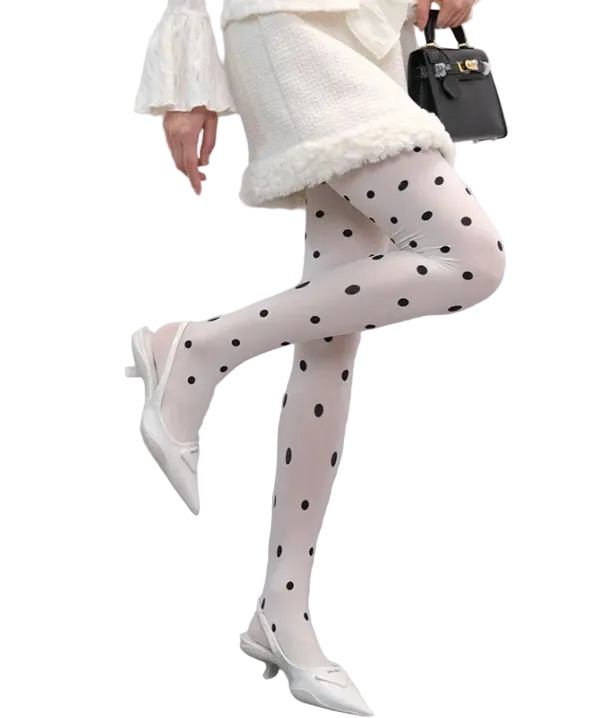 KARINA'S LEMONADE POLKA DOT LEGGING SOCKS!