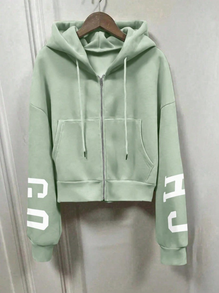 OVERSIZED TEXT GRAPHIC ZIPUP! (KE-3)